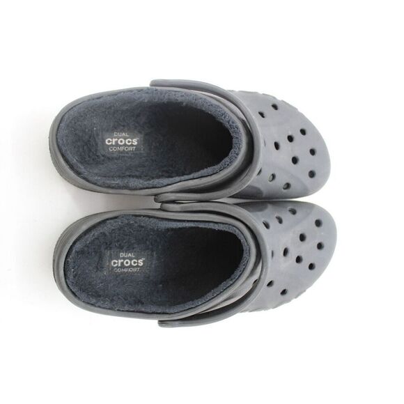 Crocs Shoes Mens 10 Womens 12 Dual Comfort Clogs Lined Slingback Black Rubber - Picture 10 of 11